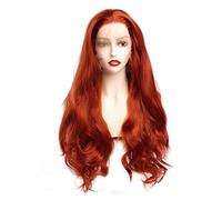 Peluces de pelucas de Halloween para adultos, peluca ondulada de bronce rojo para mujer 70 cm/27.56 pulgadas Camas de lavado de bricolaje decorativo sintético para Halloween Party Anime Cosplay