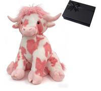 Peluche a forma di mucca rosa per San Valentino,peluche a forma di mucca delle Highlands rosa fragola,bambola peluches super morbida e soffice,adorabile peluches decorativo,cuscino a formas (1pc)