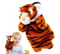 Peluche a Rayas Naranja - pequeña Figura de depredador de Mano, Herramienta narrativa de Tela | estético de la Sala de Juegos para niños, Objeto Compresible portátil Ligero, Texto vívido