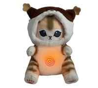Peluche addormentato che - Peluche traspirante, Gatti che respirano simpatici cartoni animati da 12 pollici | Bambola di rilassante con suoni e luci, animale di, riposo