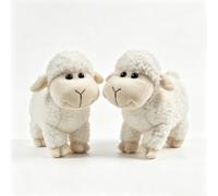 Peluche Blanco cordero 2 unidades linda almohada de juguete coleccionable oveja para acurrucarse, dormir la siesta y decorar el hogar Regalo ideal para Halloween, Navidad, niñas y niños - 18cm