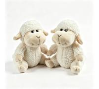 Peluche Blanco cordero 2 unidades linda almohada de juguete coleccionable oveja para acurrucarse, dormir la siesta y decorar el hogar Regalo ideal para Halloween, Navidad, niñas y niños - 18cm