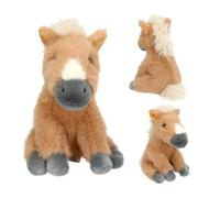 Depesche 14044 Miss Melody: Peluche de Caballo en Color Beige con Manchas en Color Crema, con Pelaje Suave y Ojos Negros, Peluche de Aprox. 20 cm