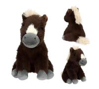 Depesche 14046 Miss Melody: Peluche de Caballo marrón Oscuro con Manchas Color Crema, Pelaje Suave y Ojos Negros, de Unos 20 cm de Altura.