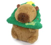 Peluche Capybara, 25 cm Juguete de Capybara Peluche, Simulación Carpincho Suave de Felpa, Árbol de Navidad, Manzana Diseño, Animal de Peluche de Capibara, Decoración Navideña para el Salón(A)