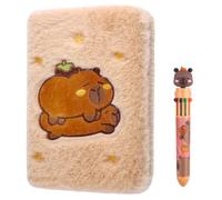 Peluche Capybara Diario Secreto Niña Niños A5 Cuaderno Capibara Regalo | con 10 Colores Bolígrafo Capybara Cuaderno A5 Lineas 80 Páginas Cumpleaños Capibara Regalo Felpa Diario Personal Adulto Niño