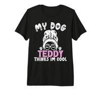 Peluche con Nombre de Perro, Regalo Personalizado con Texto en inglés My Dog Thinks Im Cool Camiseta Premium