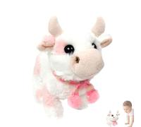 Peluche de - Animal Caminante Electrónico de 19x10x18cm, Juguete Educativo y de Aprendizaje para Ganado con Sonidos | Vaquilla Robótica Animada para Navidad o Cumpleaños | Regalo interactivo para