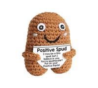 Peluche de apoyo emocional - Bonita patata de ganchillo con tarjeta - Decoración del hogar, decoración de oficina artesanal de punto a mano para el hogar y el coche