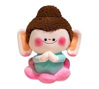 Peluche de Buda - Muñeca de tela acolchada, figura decorativa suave | 30 cm Carácter de sonriente, acento pacífico salón, novedad coleccionable con escenario de estudio