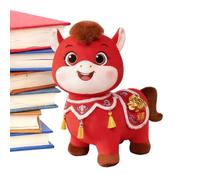 Peluche de caballo - 7.9 pulgadas lindo adorable chino diseñado muñeca, Auspicious Soft Stuffed Animal | Juguete de peluche para niños niñas niños chino Año Nuevo partido favores sofá sofá decoración