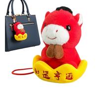 Peluche de caballo | Llavero de mascota de caballo de año nuevo chino, peluche chino - para niños y niñas, cumpleaños, Navidad, accesorio para mochilas portafolio, rojo, Se référer au descriptif