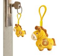 Peluche de caballo - PP algodón linda bendición colgante ornamento | Tema chino acolchado Animal llavero con cordón para Navidad, Festival de primavera, cumpleaños, y decoración del hogar