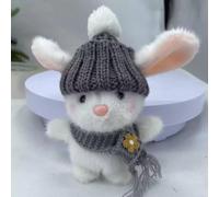 Peluche de Conejito de Pascua - Suave y Lindo Gorro de Punto, decoración de Felpa para Vacaciones de Primavera, Regalo Emocional de Peluche, Adorable muñeca de Conejo con | Suave compañero de