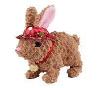 Peluche de conejo que camina, para mascotas, orejas móviles, 3,74 x 6,3 x 7,48 pulgadas, conejo interactivo con nariz temblando, animal de peluche suave con función de movimiento, compañero