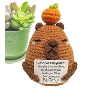 Peluche De Croché De Brócoli Positivo - 11x7cm Inspiracional Capibara De Peluche Hecho A Mano | Animalito De Croché Lindo, Decoración Del Hogar, Regalo De Consuelo Para Apoyo En El Duelo Y Compañía