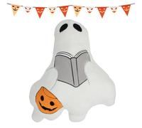 Peluche De Fantasma 45 X 40 Cm Cojín Libro De Lectura Festivo Y Adorable