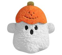 Peluche de fantasma de peluche | Lindo espíritu de calabaza de Halloween para acurrucarse | Muñeco de tela de peluche de Halloween, para tu hogar, oficina, escuela, sofá, coche, interior y dormitorio