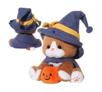 Peluche de Gato Halloween - Gata Bruja con Sombrero y Capa,Muñeco De Gatito Halloween 25 Cm Para Niños Niñas Decoración Sofá Dormitorio Salón Fiesta | Cumpleaños Fiesta Infantil Regalo para Bebés