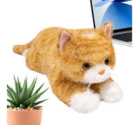 Peluche de gato ponderado, juguete de compañía adorable de peluche de 45 cm | Cojín de gato adorable de textil suave, para y adultos, hogar, oficina, viajes, Navidad, cumpleaños