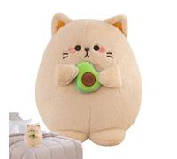 Peluche de gato suave, cojín suave y tierno, 35 cm, con un aguacate, para adultos, salón, dormitorio, fiestas y San Valentín
