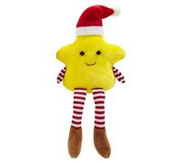 Peluche de Navidad - 21 x 11 cm, peluches, compañero de peluche suave, bonito diseño de estrella y diseño para niños y niñas, acurrucarse antes de acostarse, viajes, decoración del hogar