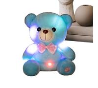 Peluche de oso de nudo LED brillante, multicolor - Adorable animal de peluche de 20 cm con luz nocturna LED | perfecto para niñas, decoración del hogar, habitación infantil y viajes, ideal para San