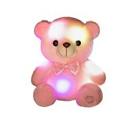 Peluche de oso de nudo LED brillante, multicolor - Adorable animal de peluche de 20 cm con luz nocturna LED | perfecto para niñas, decoración del hogar, habitación infantil y viajes, ideal para San