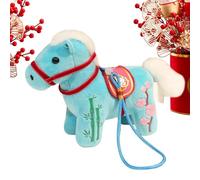 Peluche de peluche en forma de caballo - 2026 Decoración de felpa coleccionable y tierna | Juguete de peluche de año nuevo chino | Para el hogar Sala de Juegos Viajes Y Coche