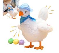Peluche De Pollo - Terciopelo 11.02x7.8x6.3in | Juguete De Gallina Ponedora Ďe Huevos | Figuras Đe Pollo Animadas Que Cantan Juguetes D́e Peluche Para Gallinas: Para Niños, Niñas, Suministros Ṕara Fie