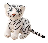 Peluche de tigre de 23 cm, muñeco de peluche suave para San Valentín, regalos de cumpleaños, simulación de bebé, peluche (blanco, talla única)