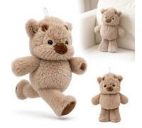 Peluche de Vacas Highland 45cm, Juguete de Peluche para Correr, Adorable Vaquita Peluche Que Corre Ultrasuave, Pelu-che de Vacas Corriendo Peluda, para Dormitorio Salón Sofá Oficina, Marrón Claro
