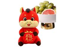 Peluche Del Caballo Del Año Chino | Mascota Equina China 2026 | Souvenir De Bendición Amuleto Buena Suerte Para Coche Estantería Dormitorio Oficina,Decoración Estantería Dormitorio Universidad Mesa Es