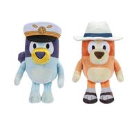 Peluche exclusivo de Bluey Friends, paquete de 2, incluye Capit n y Holiday Bingo, peluche suave y detallado de 16 a 23 cm de alto.