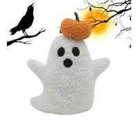 Peluche fantasma lindo, peluche fantasma Halloween cojín decoración, almohada suave compañero de sueño para coche, estante sofá