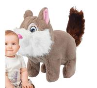 Peluche genérico Ardilla, peluche interactivo que camina, acompañamiento interactivo, juguete suave educativo para decoración de dormitorio y espacio de trabajo