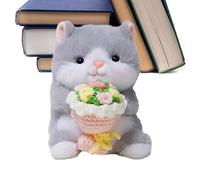 Peluche genérico de animales suave y suave con un ramo de flores - Animal de peluche con flores | Regalo para esposa, madre, Navidad, cumpleaños, boda, San Valentín