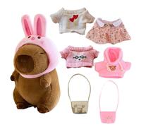 Peluche genérico - Stuffed Animal | Stuffed Toy | Capybara Plush Toy | Capybara Plush with Clothes | Capybara Hugging | 9 Inches Cute Capybara Stuffed Animal Toys Dress Up Cartoon Doll for Girls