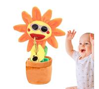 Peluche Girasol Bailarín - Flor Interactiva Parlante Y Cantante Con Luces Brillantes, Grabación Y Repetición De Voz | Peluche Suave De ABS Con Saxofón Para Juego Infantil Ý Decoración Del Hogar