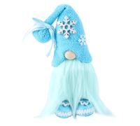 Peluche Gnomes de San Valentín - Elfo sin rostro 8x10x28cm, Tomte escandinavo de felpa de algodón, juguete hecho a mano con sombrero de copo de nieve cónico azul | Decoración de estante de Tabl