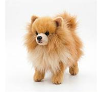 Peluche, Juguete De Peluche Perro Pomerania Suave, Animal Realista 26 CM(Brown Pomeranian)