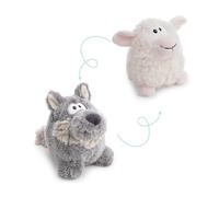 Peluche Lobo con función Reversible 15cm 2 en 1 - Gris - Suave de NICI - Ideal para abrazar, Jugar y como compañero en casa, en la guardería o de Viaje | 62994