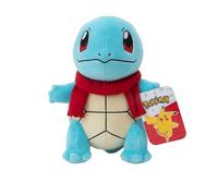 Peluche navideño de Squirtle de Pokémon de 20 cm con Bufanda roja.