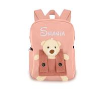 Peluche Oso Mochila Personalizada Nombre Mochila para Niño Bordado Nombre Oso Bolsa Lindo Mini Mochila Preescolar Mochila Guardería Oso Peluche Bolsa