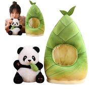 Peluche Panda Brote De Bambú - Panda Que Se Esconde En Una De Bambú con Gesto De Abrazo | Animal De PelucheSuave para Niños Y Adultos | Lindo Regalo De Peluche para Coche, Abrazos En Casa.