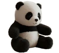 Peluche Panda Clásico con Combinación de Colores Blanco y Negro, Diseño de Postura Sentada y Material de Felpa Suave, 25 cm de Altura para Decoración del Hogar y Abrazos