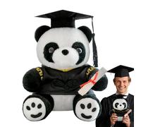 Peluche panda - Muñeca graduada de 25 cm - 30 cm, rollo de gorra de soltero, rojo, material seguro y sin olor | Compañero de juegos festivo para niños, estudiantes presentan idea, Universidad C