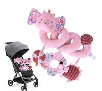 Peluche para cochecito con sonajero - Enrollable en espiral, elefante sensorial de pana, Compañero de juegos relajante, Muñeca de aprendizaje temprano de semántica profunda, Struttu