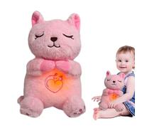 Peluche para dormir - 11,8 x 9,8 x 6,3 pulgadas, juguete de luz de sonido, animal relleno, efecto de movimiento respiratorio portátil, ajuste de cuatro marchas, peluche portátil para niños, comodidad