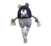 Peluche para perros GLORIA - Tamaño 23 cm - Peluche Pumba - Juguete para perros - Peluche con sonido - Textura suave - Muy resistente - Ideal para perros grandes - Color gris/azul